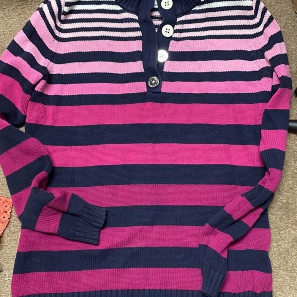 Striped Button-Up Sweater